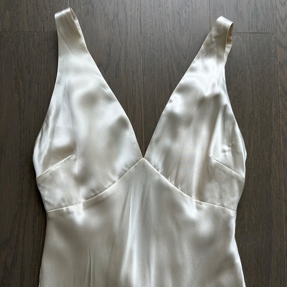 Reformation Margot Wedding Dress Gown Silk Satin Ivory Mermaid Train With Tags 0 - Picture 5 of 16